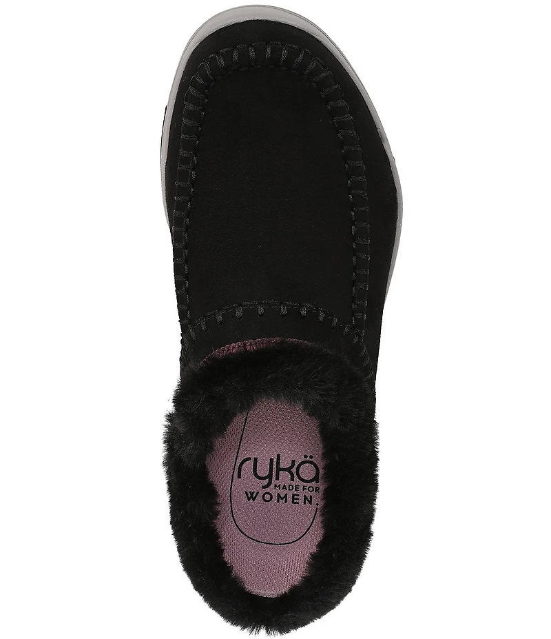 Ryka Women's Arrow Faux Fur Sherpa Collar Mule Slippers