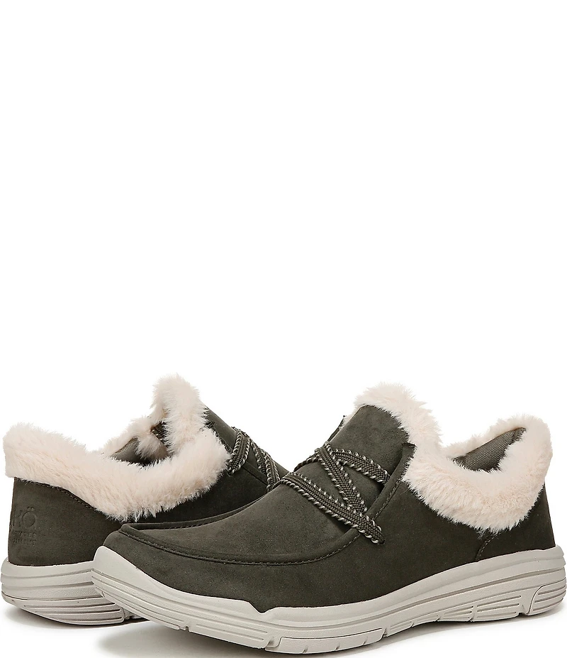 Ryka Women's Avid Faux Fur Trim Slip On Sneakers