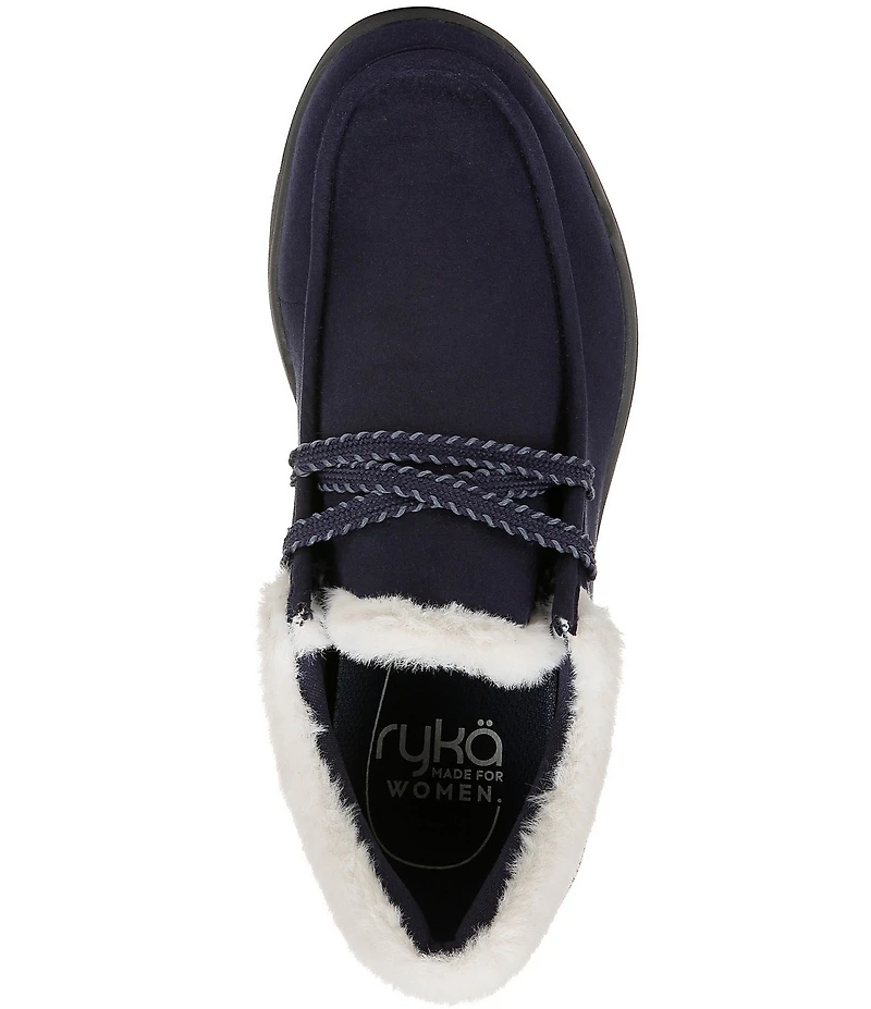 Ryka Women's Avid Faux Fur Trim Slip On Sneakers