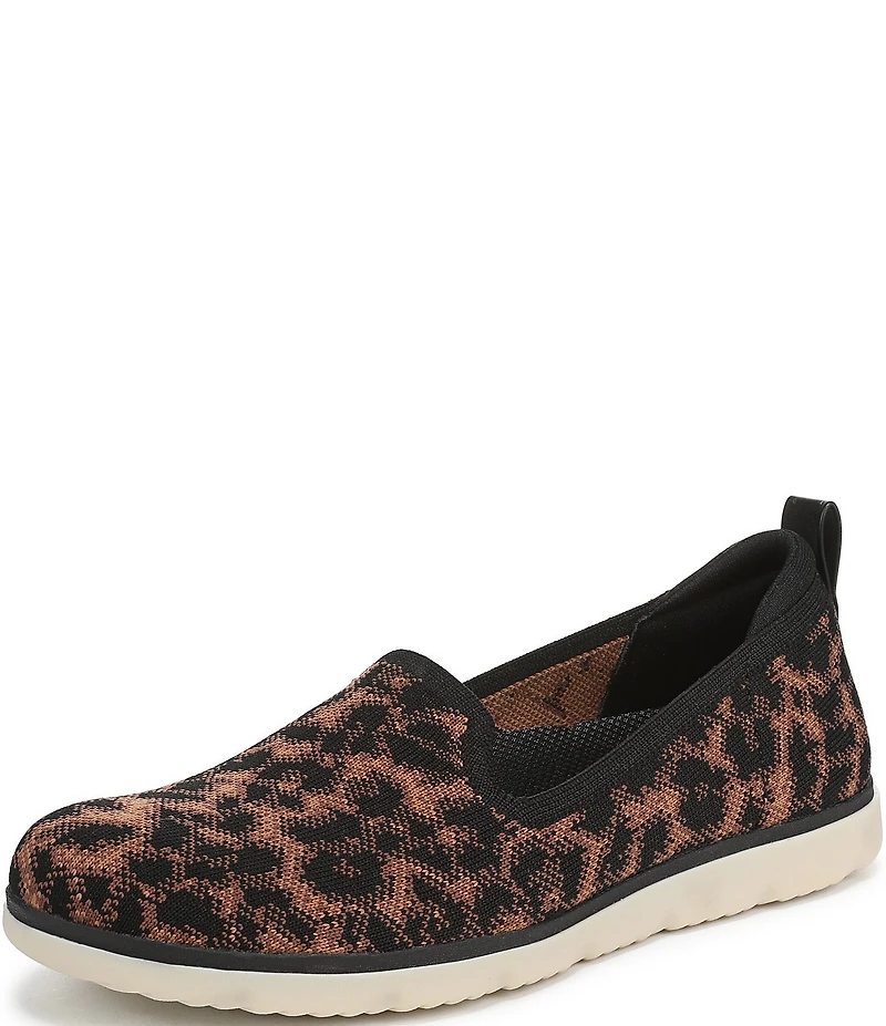 Ryka Women's Effortless Leopard Print Knit Washable Slip On Sneakers