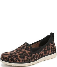 Ryka Women's Effortless Leopard Print Knit Washable Slip On Sneakers