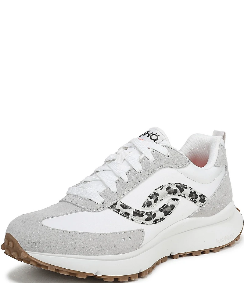 Ryka Women's Jetsetter Leopard Print Nylon and Suede Sneakers