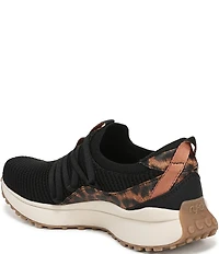 Ryka Women's Jump Start Lace Stretch Leopard Print Knit Slip On Sneakers