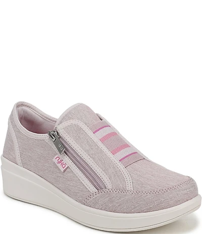 Ryka Women's Lounge Zip Washable Wedge Sneakers