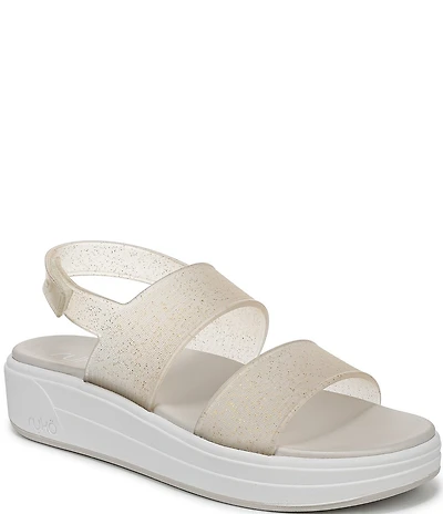 Ryka Women's Viv Glitter Vinyl EVA Slingback Sandals