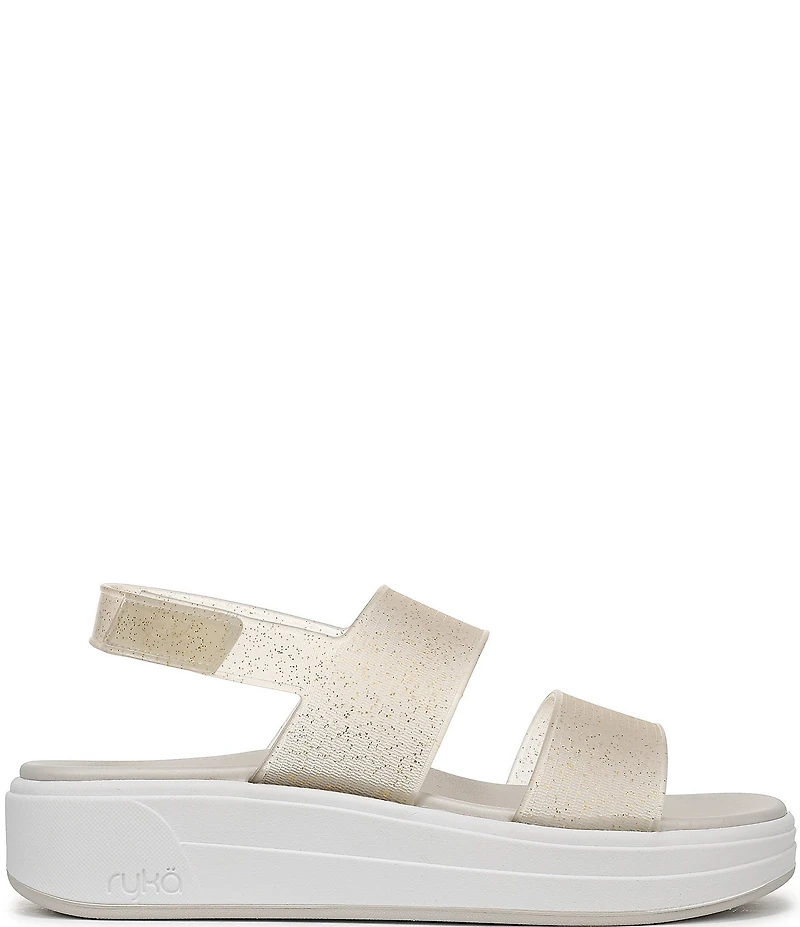 Ryka Women's Viv Glitter Vinyl EVA Slingback Sandals