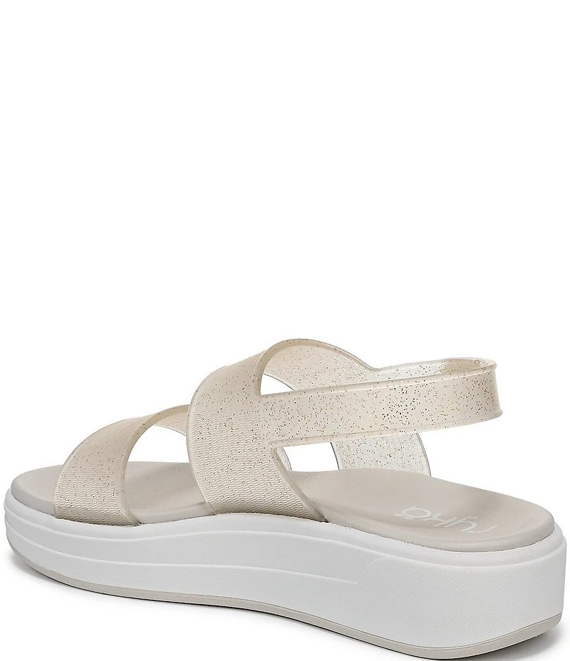 Ryka Women's Viv Glitter Vinyl EVA Slingback Sandals