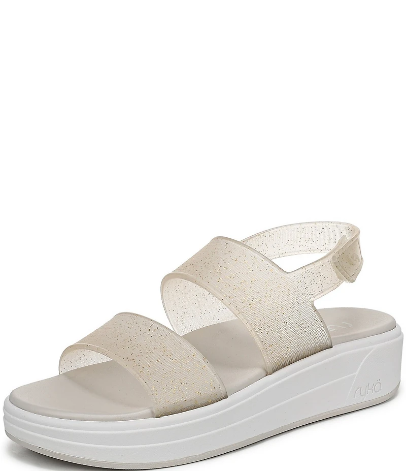 Ryka Women's Viv Glitter Vinyl EVA Slingback Sandals