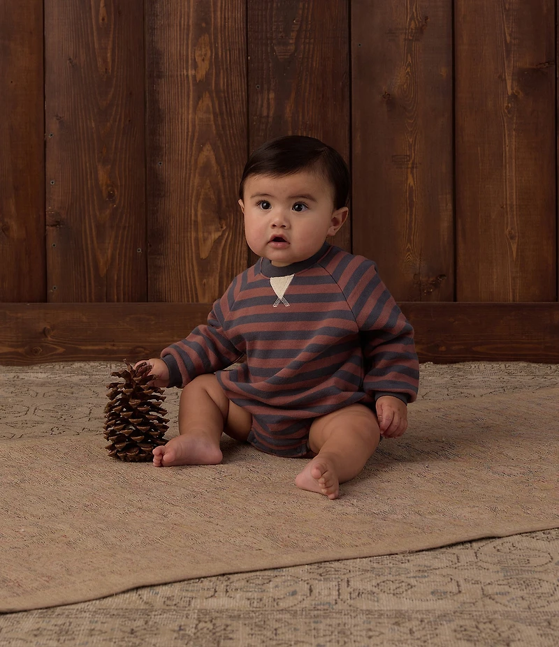 Rylee + Cru Baby Boys Mulberry Stripe Romper
