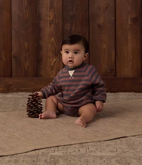 Rylee + Cru Baby Boys Mulberry Stripe Romper