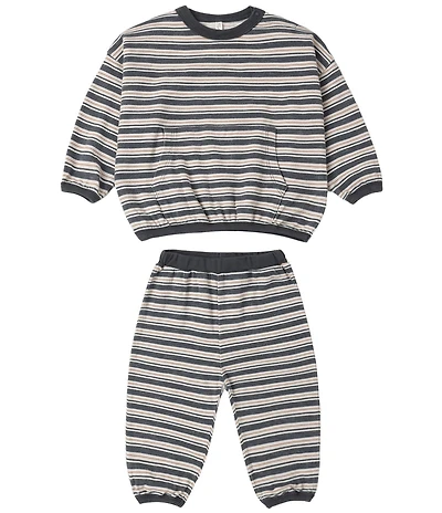 Rylee + Cru Baby Boys Relaxed Long Sleeve Stripe Top & Coordinating Joggers Set