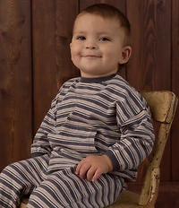 Rylee + Cru Baby Boys Relaxed Long Sleeve Stripe Top & Coordinating Joggers Set
