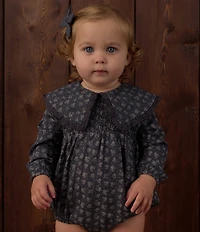 Rylee + Cru Baby Girls Fern Ditsy Heart Romper