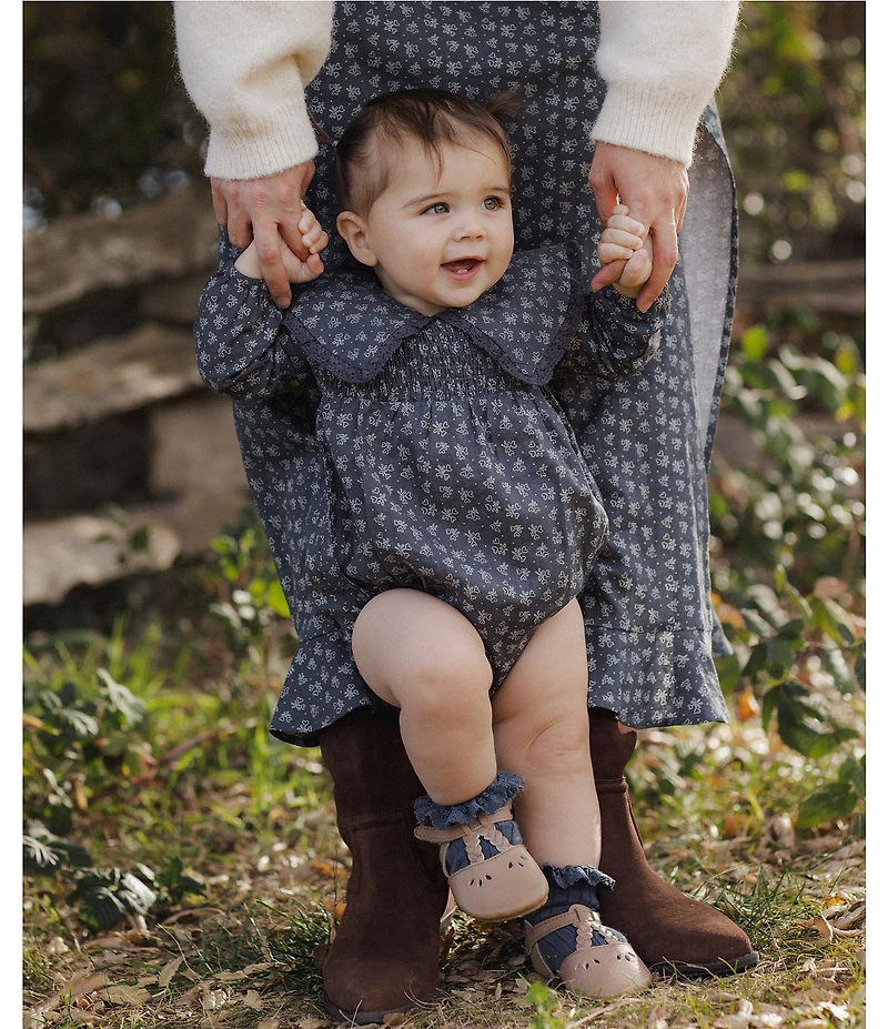 Rylee + Cru Baby Girls Fern Ditsy Heart Romper