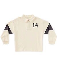 Rylee + Cru Little Boys Long Sleeve Rugby Polo Shirt