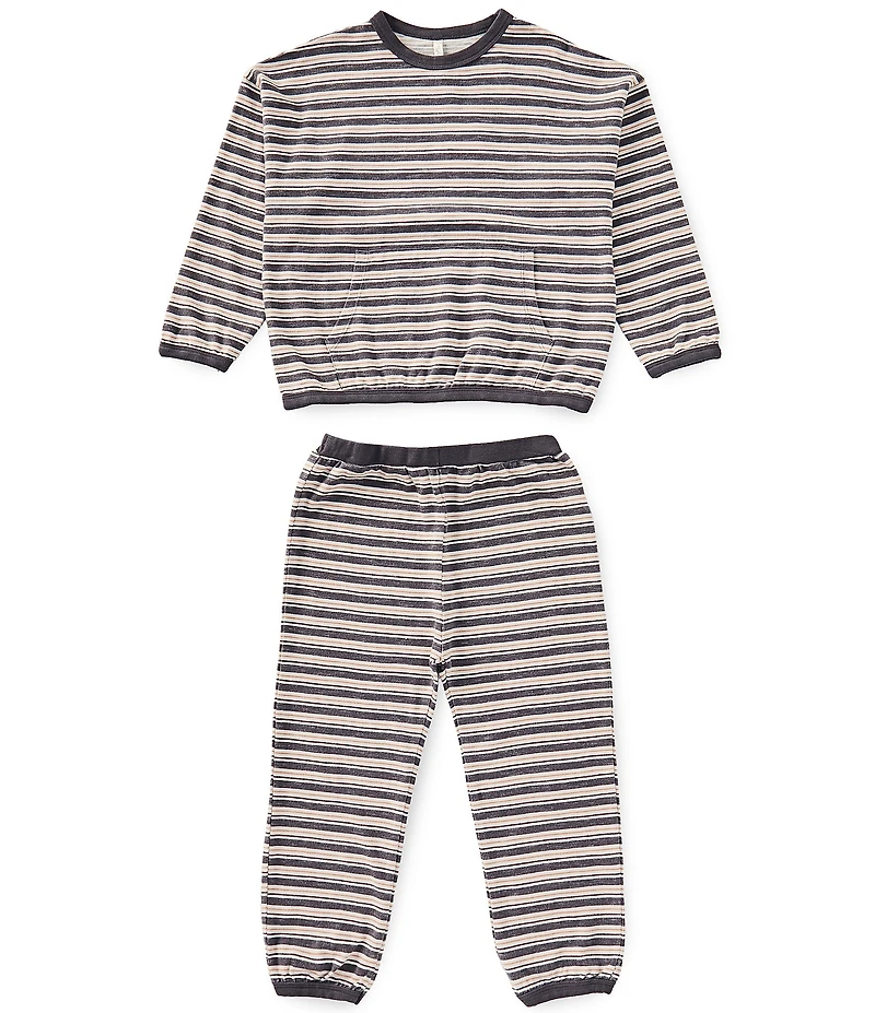 Rylee + Cru Little Boys Relaxed Stripe Sweatshirt Top & Matching Pants Set