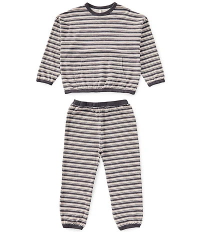 Rylee + Cru Little Boys Relaxed Stripe Sweatshirt Top & Matching Pants Set