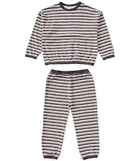Rylee + Cru Little Boys Relaxed Stripe Sweatshirt Top & Matching Pants Set