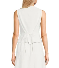 Sadie & Sage Eyelet Button Down Tie-Back Coordinating Vest