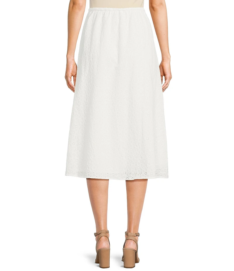 Sadie & Sage Eyelet Drawstring Waist Midi Skirt