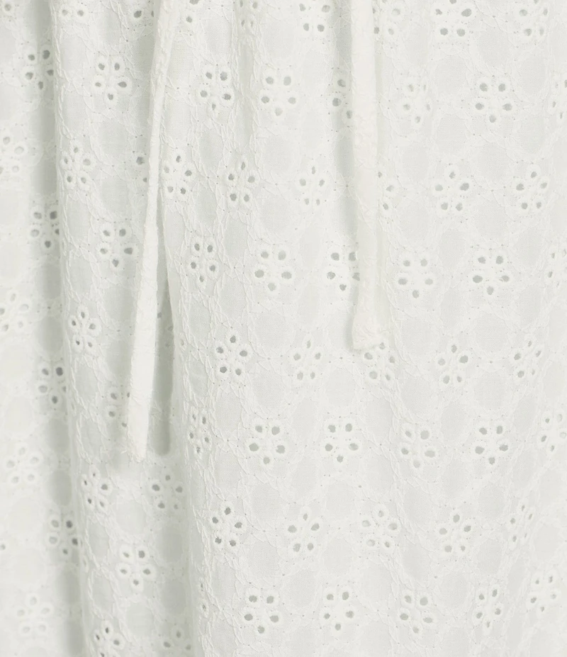 Sadie & Sage Eyelet Drawstring Waist Midi Skirt