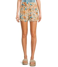 Sadie & Sage Flat Front Floral Printed Shorts
