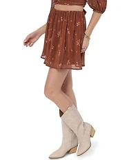 Sadie & Sage Floral Print A-Line Mini Skirt