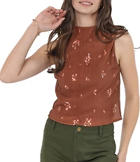 Sadie & Sage Floral Print Mock Neck Top