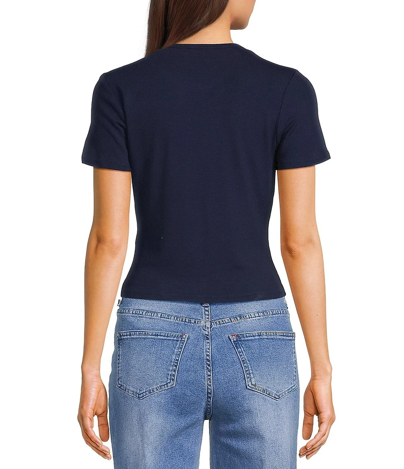 Sadie & Sage Knit Short Sleeve Fitted Top