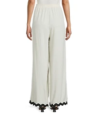 Sadie & Sage Linen Blend Ric Rac Trim Coordinating Wide Leg Pants