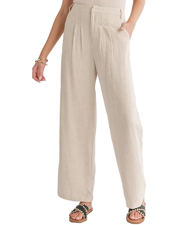 Sadie & Sage Linen Full Length Pleated Coordinating Trousers