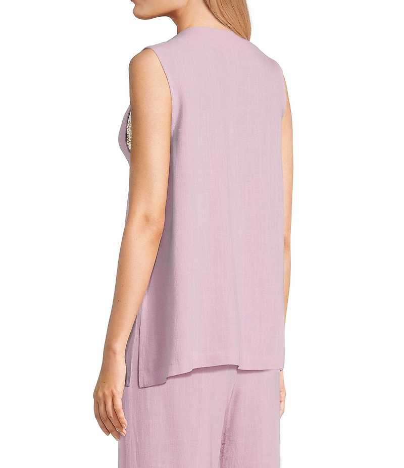Sadie & Sage Linen V-Neck Button Front Coordinating Vest Top