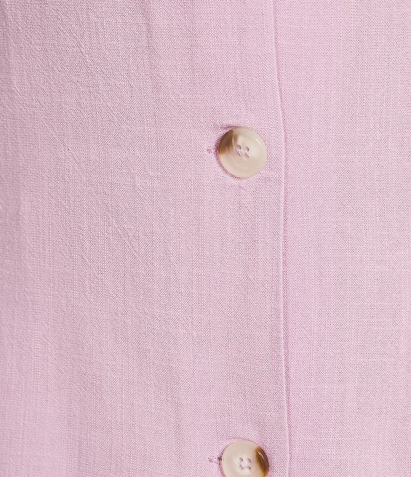 Sadie & Sage Linen V-Neck Button Front Coordinating Vest Top