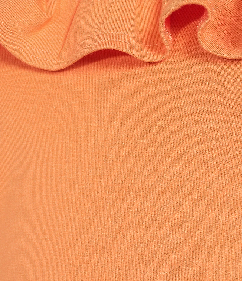 Sadie & Sage Off The Shoulder Ruffled Knit Crop Tank
