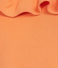 Sadie & Sage Off The Shoulder Ruffled Knit Crop Tank