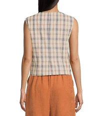 Sadie & Sage Plaid Button Front Vest