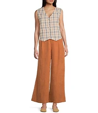Sadie & Sage Plaid Button Front Vest