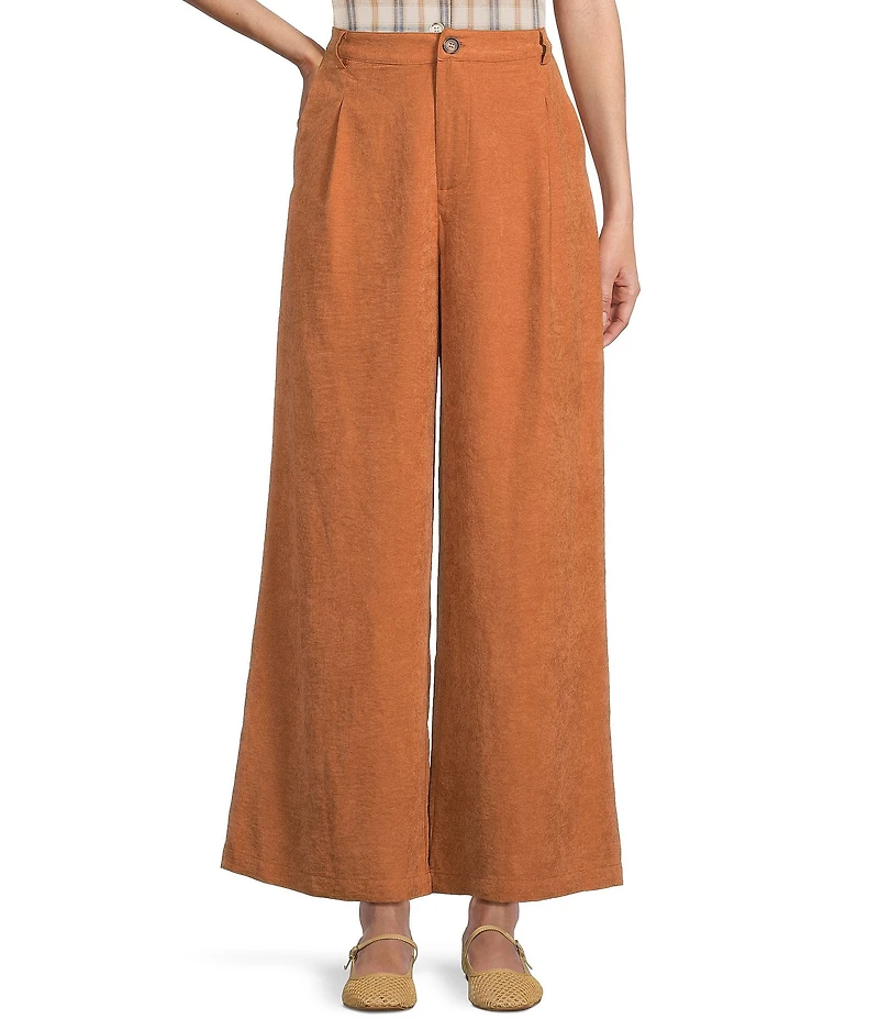 Sadie & Sage Pleated Wide Leg Side Pocket Pants