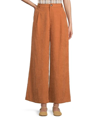 Sadie & Sage Pleated Wide Leg Side Pocket Pants