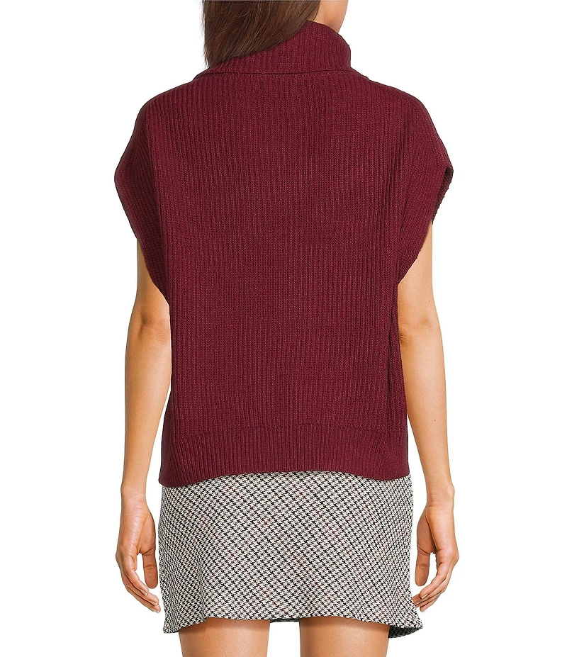 Sadie & Sage Ribbed Knit Turtle Neck Sleeveless Sweater