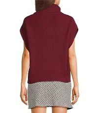Sadie & Sage Ribbed Knit Turtle Neck Sleeveless Sweater