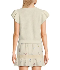 Sadie & Sage Ruffle Cap Sleeve Sweater Top