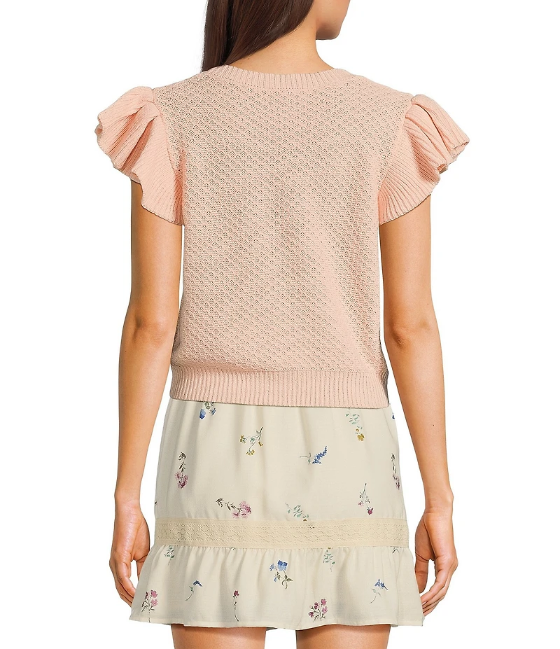 Sadie & Sage Ruffle Cap Sleeve Sweater Top
