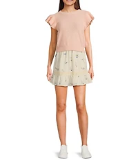 Sadie & Sage Ruffle Cap Sleeve Sweater Top