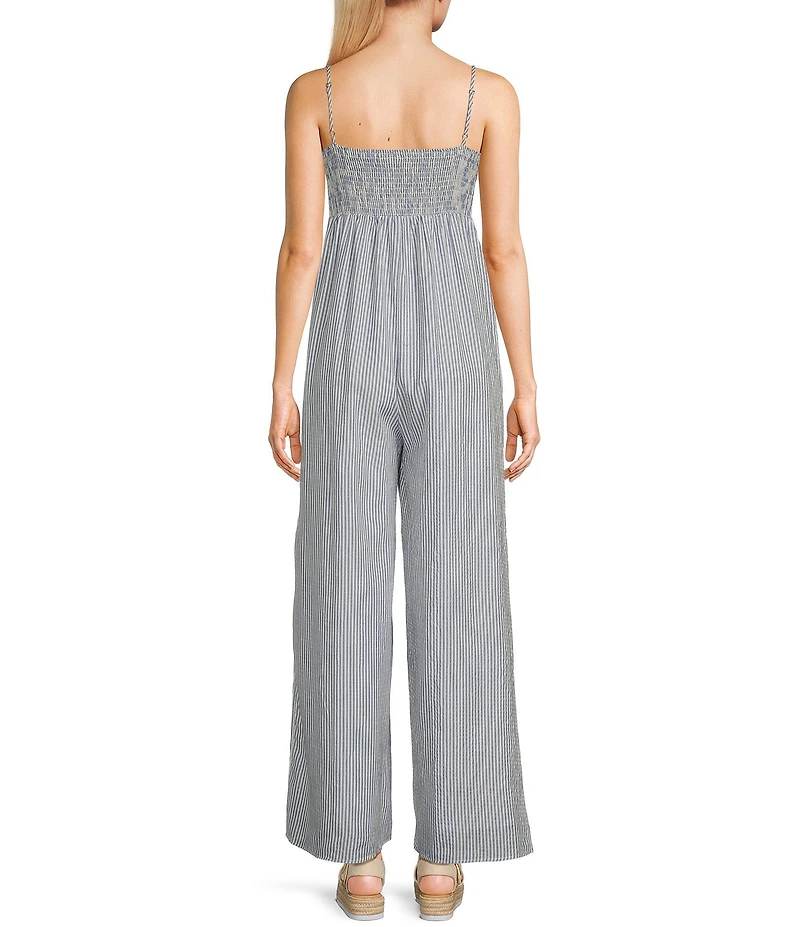 Sadie & Sage Sands Woven Thinstripe Jumpsuit