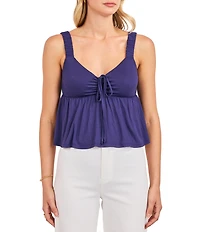 Sadie & Sage Shirred Front Cropped Tank Top