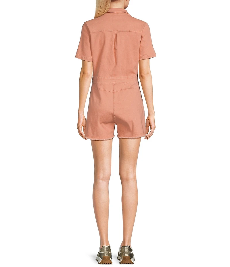 Sadie & Sage Short Sleeve Stretch Denim Romper