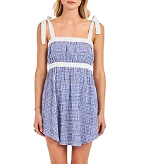 Sadie & Sage Sleeveless Gingham Printed Mini Dress