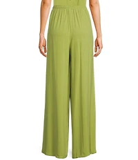 Sadie & Sage Sugarloaf Linen Elastic Waist Coordinating Wide Leg Pants