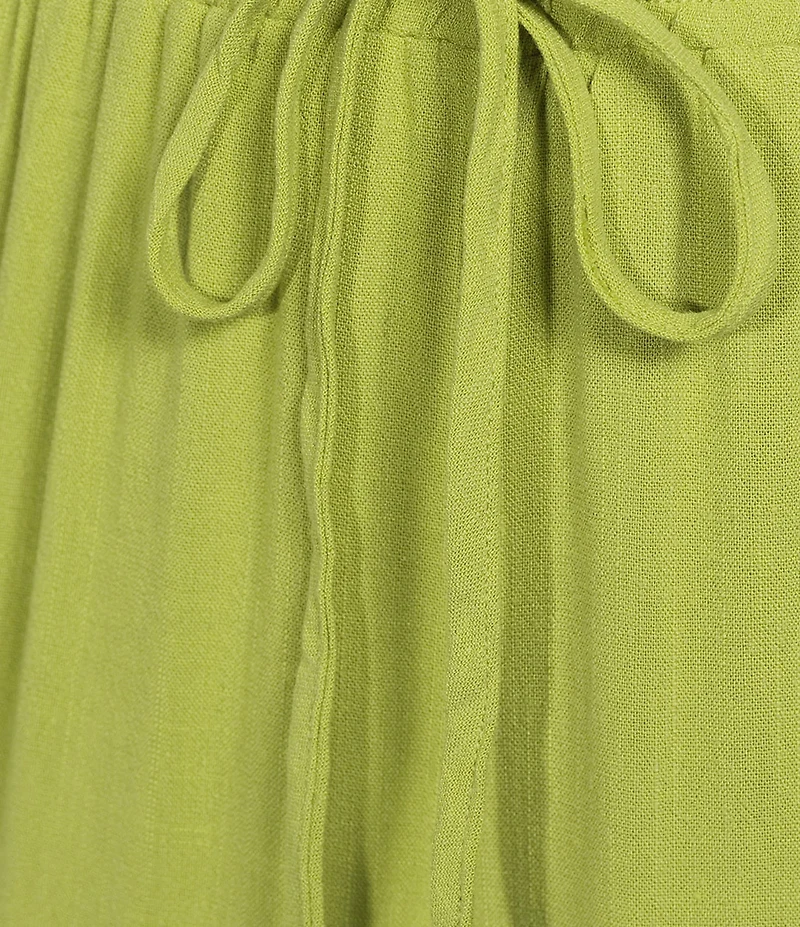Sadie & Sage Sugarloaf Linen Elastic Waist Coordinating Wide Leg Pants
